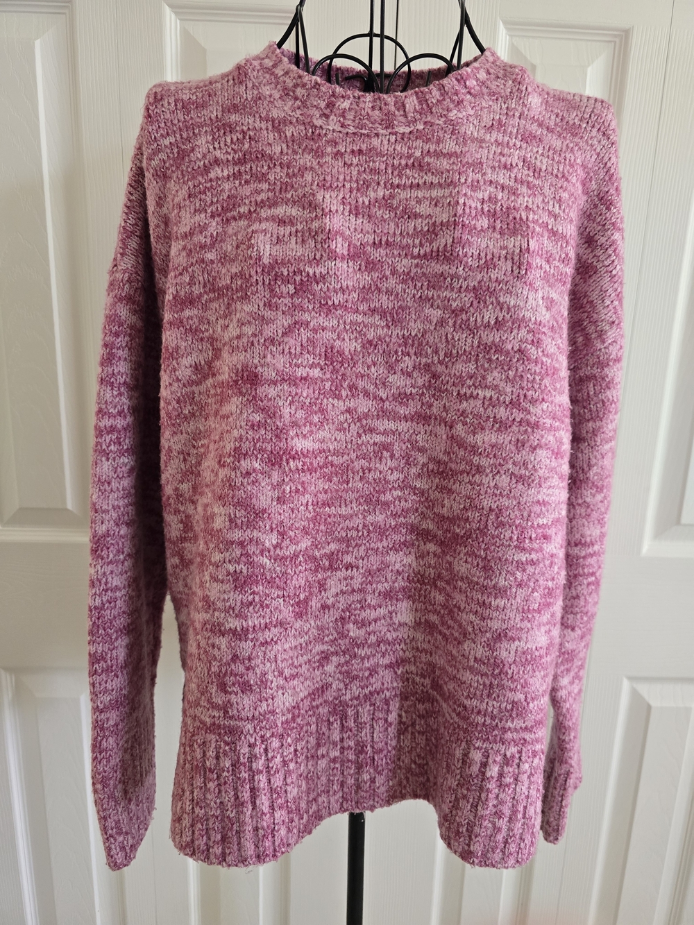 LOFT Pink Marled Scoopneck Sweater